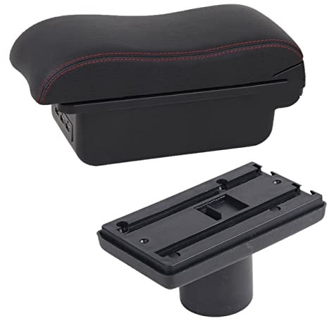 Para Seat Para Ibiza Caja Reposabrazos Para Ibiza 6j 6L Contenido Tienda Central Caja Almacenamiento Con Portavasos Cenicero Productos Con USB Caja Organizadora Reposabrazos Caja Almacenamient(B Black