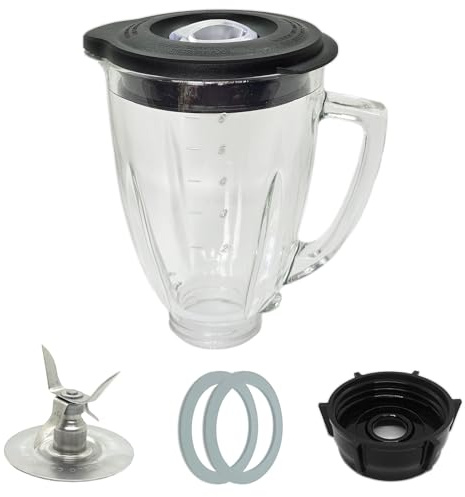 6 Cup Blender Glass Jar Replacement Parts with Blade for Oster Osterizer NOT fit Pro Master or Versa models