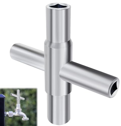 keyxer Vierkantschlüssel Multifunktionsschlüssel, 4 Wege Innenmaß 6.5mm/7mm/8mm/9mm Entlüftungsschlüssel Utilities Schlüssel, Multifunktionale Cross Key für Elektrokasten Gas Wasser Stromzähler