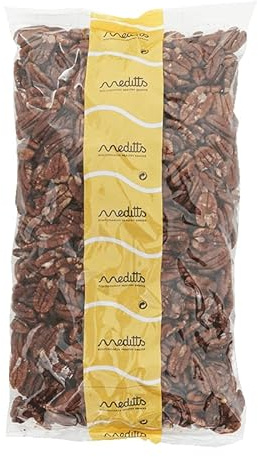 Meditts - Noci Pecan Naturali, 1 kg. Formato Scorta Senza Glutine. Intere e Sgusciate, Ideali per Pasticceri e Famiglie.