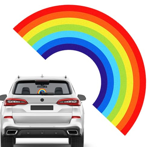 Regenbogen-Aufkleber fürs Auto,Regenbogen-Autoaufkleber und Abziehbilder,Wetterbeständige Autoaufkleber, Bunter Regenbogen Wasserfester Aufkleber, Regenbogen Autozubehör, Auto Windschutzscheibenaufkl