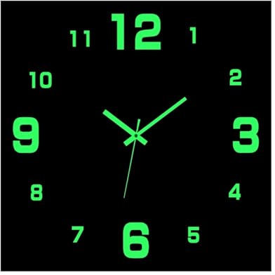 AYKNINGD Orologio Da Parete Luminoso Orologi Da Parete Luminosi Multistile Fai Da Te Orologio Acrilico Specchio Adesivi Orologio Al Quarzo Rotondo Muto Arredamento For La Casa(Luminous C)