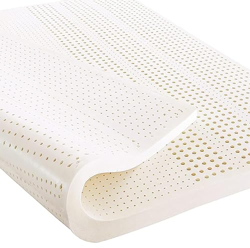 Latex-Matratze, superweich, natürliches schlichtes Design, entspannendes Schlafzimmer, Latex-Matratze mit Auflage, lindernde Matratzenauflage für Rückenschmerzen, 2,5 cm, 150 x 200 cm