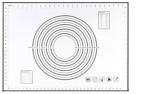 Tappetini stendipasta Tappetino da forno in silicone, tappetino for impastare, utensili for pasticceria, crêpes, impasto for pizza, in antiaderente for cucina(Black 50x70cm)