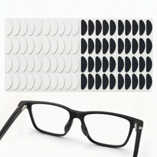 Lot de 40 Paires Patin Antiderapant Silicone pour Lunettes | Plaquette Souple Confortable en Noir et Transparent, Accessoire de Réparation Universel pour Tous Types de Lunettes