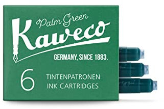 Kaweco Tintenpatronen im 6er-Pack Palmengrün Palm Green I hochwertige Premium Tinte für Füllhalter mit kurzen Standardpatronen | vegan tierversuchsfrei wasserlöslich