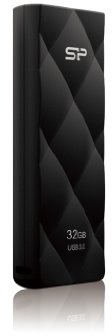 Silicon Power Blaze B20 - Memoria USB 3.0 de 32 GB, lectura/escritura 55/15 MB/s, color negro