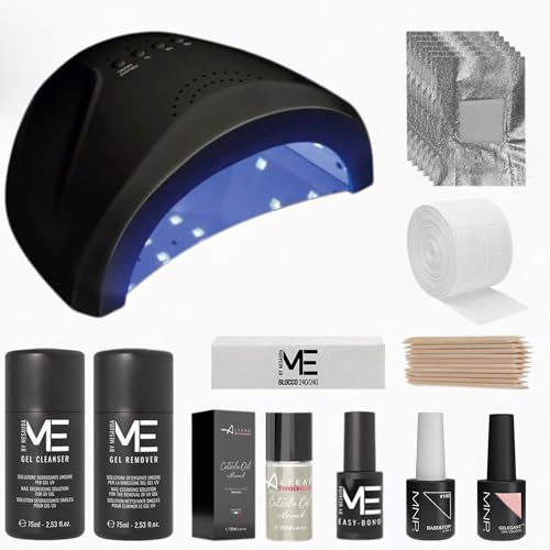 MesaudaME kit Semipermanente Unghie Gel Polish Senza TPO + Fornetto Led 48W - Kit Smalto Semipermanente Unghie + Smalto Gelegant Nude - OMAGGIO ALTÉAX Olio Cuticole + Accessori ed Istruzioni