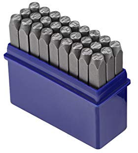 sourcing map Brief Metall Stempel Set, 5/32 4mm Alphabet von A bis Z und Symbol &, Stempel Punch