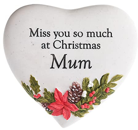 Widdop Placa de corazón conmemorativa de la tumba de Navidad - Thoughts of You - Mum