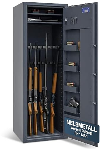 Waffenschrank Klasse 1 EN 1143-1 für 16 Langwaffen, Kurzwaffen & Munition | 1600x550x500mm (Elektronikschloss)