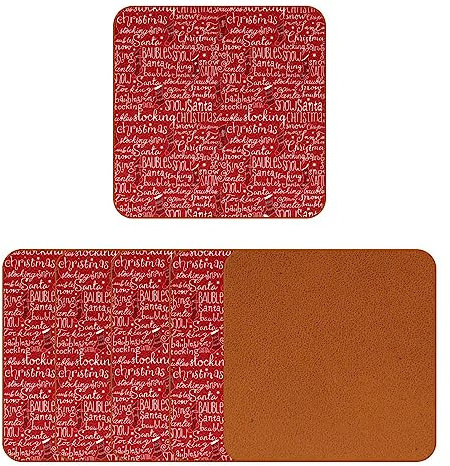 Untersetzer für Kaffeetisch, 6 Untersetzer, Bauernhaus-Bar-Untersetzer, Cooles Einweihungsgeschenk, neues Zuhause,Frohe Weihnachten Textkunst
