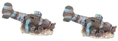 FRCOLOR 2st Ruinen Von Fischbecken Aquarium Flugzeugwrack Aquarium Dekoration Flugzeug Wrack 55-gallonen- Flugzeugabsturz Für Aquarien Lustiges Künstlich Zubehör