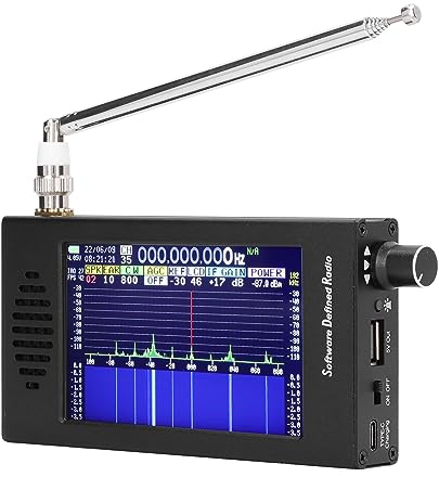 Receptor de Radio Portátil DSP SDR, Pantalla Táctil de 4,3 Pulgadas, Pantalla LCD, Auriculares Compatibles, Receptor de Radio de Onda Corta FM MW SSB CW Ham de 100K a 149MHz