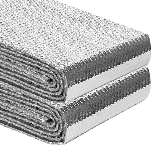 Reflective Insulation Roll 23.6inch x 10Ft Double Bubble Reflective Aluminum Foil Wrap Insulation Sheet Thermal Shield Radiant Barrier for Winter RV Window Thermal Cold Insulation Summer Heat - Silver