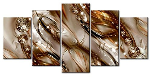 murando - Akustikbild 225x112 cm Bilder mit Akustikschaumstoff Hochleistungsschallabsorber Schallschutz Leinwandbild XXL 5 tlg Wandbild a-A-0171-b-n