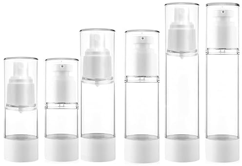 Lot de 6 distributeurs à pompe, distributeurs de crème, à pompe, portable, kit de voyage, pour cosmétiques, lotion, gel, parfum, articles de toilette