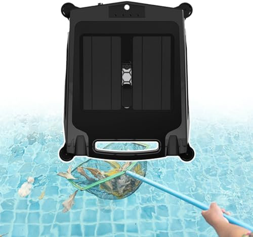 HCAUYNN Skimmer De Piscina RobóTico para Piscinas sobre El Suelo, hasta 300 Minutos De Funcionamiento, para Filtrar Piscinas De 80 ㎡, Robot Limpiador De Piscinas AutomáTico Solar