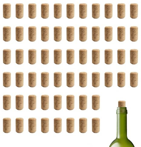 60 Stück Gerade Korken zum Basteln, 21 x 38mm Weinkorken zum Bbasteln Natur Korkstopfen Korken für Flaschen Flaschenkorken für Verschiedene Weinflaschen und DIY Dekorationen
