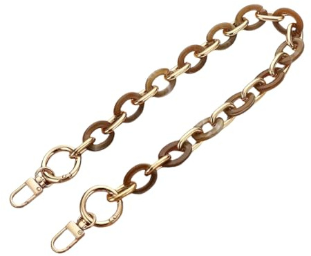 WANYI 60CM Cadena para Bolso Resina Acrílica Cadenas de Metal Correas de Hombro Cadena de Repuesto con Hebillas para Bolsos de Hombro Carteras(Marrón)