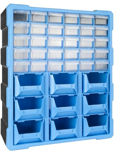 TekBox DIY Storage Organiser Craft Box Cabinet (Mixed Drawers and Tubs) | Stackable design, Lightweight and durable plastic