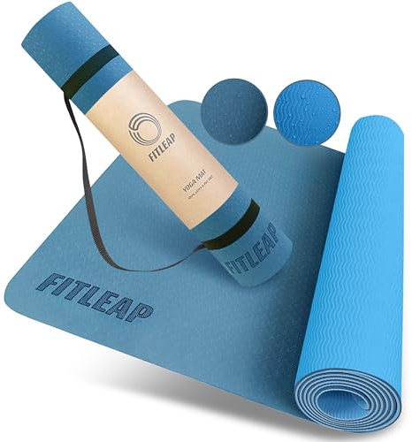 Fitleap Yoga Matte Pro aus umweltfreundlichem TPE-Schaum, sehr rutschfeste, schadstofffreie, hypoallergene und hautfreundliche Pilates Matte, Fitness Matte & Gymnastikmatte