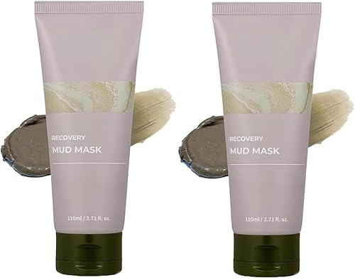 2 Pcs Relief Mud Mask - Deep Cleansing & Hydrating, Recovery Mud Mask, Korean Mud Clay Face Mask for Pores, Oil Control & Moisturizing, Gentle Facial Mask for All Skin Types