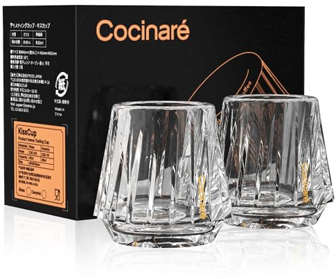 Cocinare Espresso Cups Set of 2, Crystal Clear Espresso Shot Glasses, Ideal Small Demitasse Cups for Pour Over Coffee Maker and Cortado, Essential Coffee Bar Accessories, Gift for Lovers, 1.5 OZ