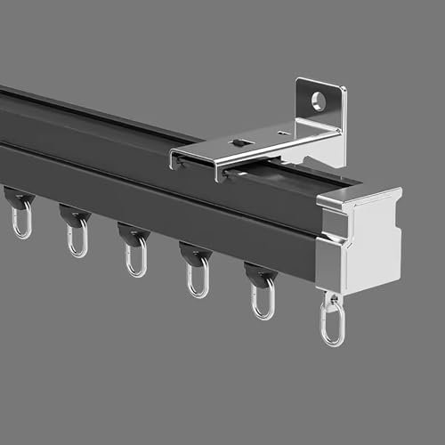 Schwarze Schiebegardine Schiene für Raumtrennung 2 10M Extra Lange Trennwand S/U/Z-Form Biegbare Stange für Dusche/Umkleidekabinen Wandhalterung Sichtschutz