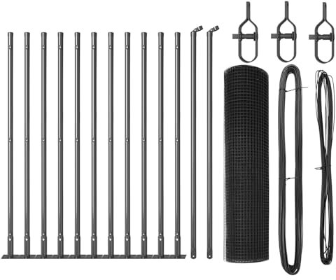 vidaXL Recinto in Rete Saldato con 13 Pali con Flangia Grigio 0.6x25 m Acciaio