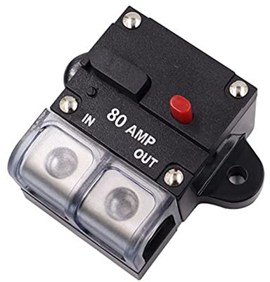 ZBJGBUIA Disjoncteur Automobile en Plastique, Protection Contre Les surcharges, Remplacement à Haute conductivité, boîte de Son Manuelle, Accessoires de fusibles de sécurité(Black Button 80a)