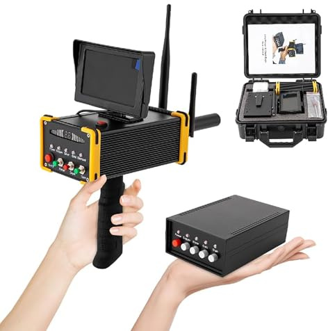 Detector Metales Profesional 15M Profundidad, EscáNer Buscador Oro SubterráNeo, MáQuina IdentificacióN Y DeteccióN con Alcance BúSqueda 99M Y Pantalla para Oro, Plata, Cobre Y Diamantes,Yellow