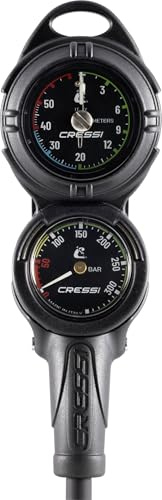 Cressi Console PD2 Pressure+Depth Gauge Vale 300 C Black m/Bar - Console de plongée, manomètre Bar+profondimètre métrique, Noir, Taille Unique, Unisex