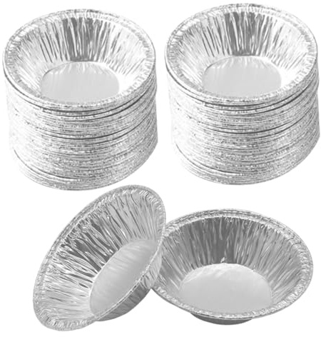 Cabilock 500 Pezzi Stampi Crostatine Alluminio Monoporzione Mini Formine Usa e Getta per Torte Uova Tartine Resistenti e Deformazione per Forno Feste e Picnic