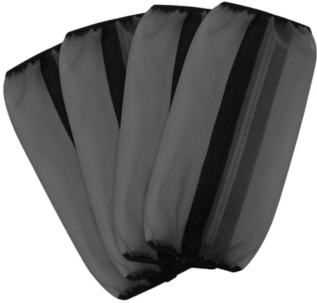 boxoon Confezione da 4 stivali da mosca per cavallo, 33,4 x 32,6 cm, leggeri e traspiranti, in rete con chiusura a strappo, nero