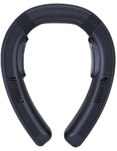 Hamwesh Neck Fan Air Conditioner, Cooling Plate 3 Speeds Quiet Portable and Heating, Rechargeable Cooling Neck Fan with 10000mAh Battery for Gym Travel Hiking Camping Outdoor Activities (Navy Blue)