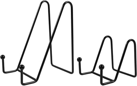 Ciieeo 2 Stück Metall Präsentationsständer Schwarz Kreativer Tellerhalter und Fotohalter für Tischdekoration Ausstellungsständer für Bücher Bilder und Sammlerstücke