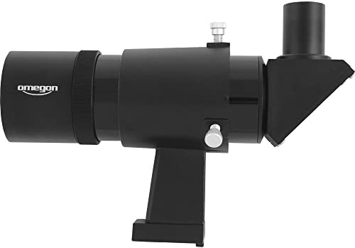 Omegon Sucherfernrohr 9x50 Sucher Winkeleinblick mit aufrechtem und seitenrichtigen Bild, schwarz
