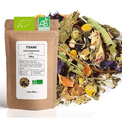 Tisane Bio aromatisée Fleur de Sureau - Good Morning - 100g (40 tasses) - Thé en vrac 100% Agriculture Biologique - Mes-Thés