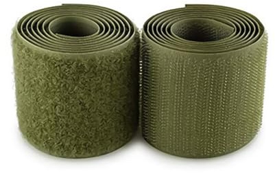 Klettband zum Aufnähen, 5,1 cm breit, olivgrün, nicht klebend, rotes Nylongewebe, Klettverschluss-Set für Militärform, Taschen, Kleidung, Schuhe, Rucksäcke, Fenster, Vorhänge, Bastelarbeiten, 91 cm
