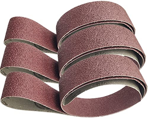 FEIHU Slipband 50 x 2 000 mm. 5 typer av blandat grus (2 x 40/80/120/180/320). Slipbandsset, för bandslipmaskiner, metall, trä, polering (10 st)