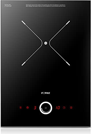 FOTILE EIG30102 12 Built-in Electric Induction Cooktop Stovetop with 9 Heating Levels, Overheat Protection, Child Lock and SCHOTT Ceramic Glass, 240V Single Burner, Black