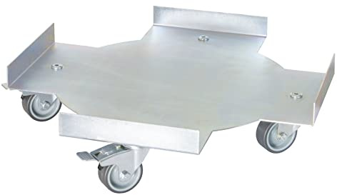 WAGNER Pflanzenroller Steel Design - Ø 38 x 10 cm I Pflanzenroller, Soft-Rollen mit Bremsen I für Innen - & Außenbereich I Blumenroller Stahl verzinkt I Tragkraft 100 kg - 20701001