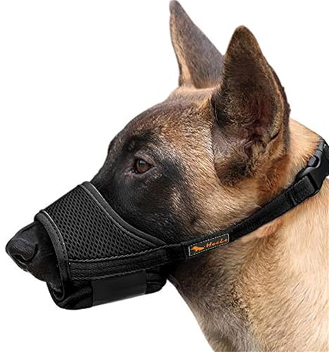 HEELE Hund Munkorg Mesh Andas Munkorgar för Hund med Justerbar Loop för Sma Hundar, Svart, XS