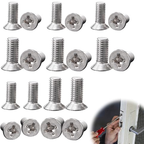 20PCS Door Latch Keep Grub Screws for Locking Applications M3.5 M4 Flat Head Machine Screw 304 Stainless Steel Small Screws for Furniture Faucet Light Fixture Home Repairs Fixtures Woodworking