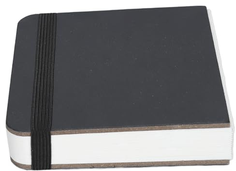 BONKZEBU Mini Vattenfärgjournal Premium Portabel Skissbok för Konstnärer, Anteckningsbok för Finkornig Målning för Torra Medier, Lämplig för Konstnärlig Inspiration, 10 X 10 Cm (Svart)