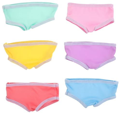 VANZACK Lot de 6 Culottes-Couches Réutilisables pour Poupée de 45 CM sous-Vêtements en Tissu Colorés Accessoires Vestimentaires pour Jeux de Rôle et Habillage Poupée