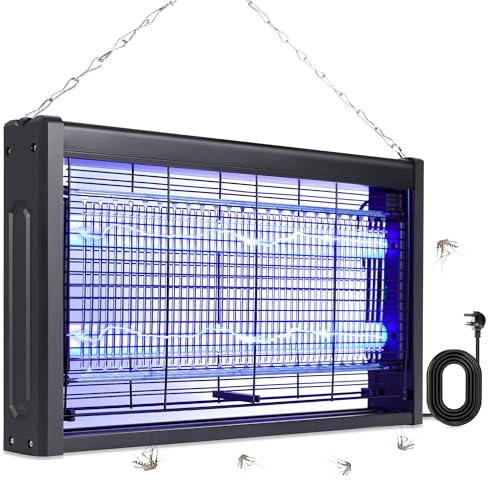 Lampe Anti Moustique, 20W, Anti-Insectes et Anti-Mouches électronique pour l'intérieur, Le Jardin, la Cour et Les Cuisines commerciales