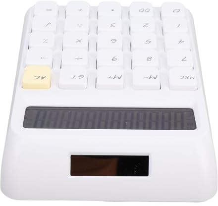 Asixxsix Calculadora de Escritorio, Calculadora de 12 Dígitos con Energía Solar Funciones Básicas Diseño Portátil Pantalla Grande y Clara con Botones Mecánicos Receptivos para Oficina, Hogar,