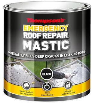 Ronseal TERRM750 Thompsons Emergency Roof Repair Mastic 750 ml | Thompson's Emergency Roof Repair Mastic | Size: 750ml | Trowel-applied roof repair mastic | Adheres to virtually any roofi